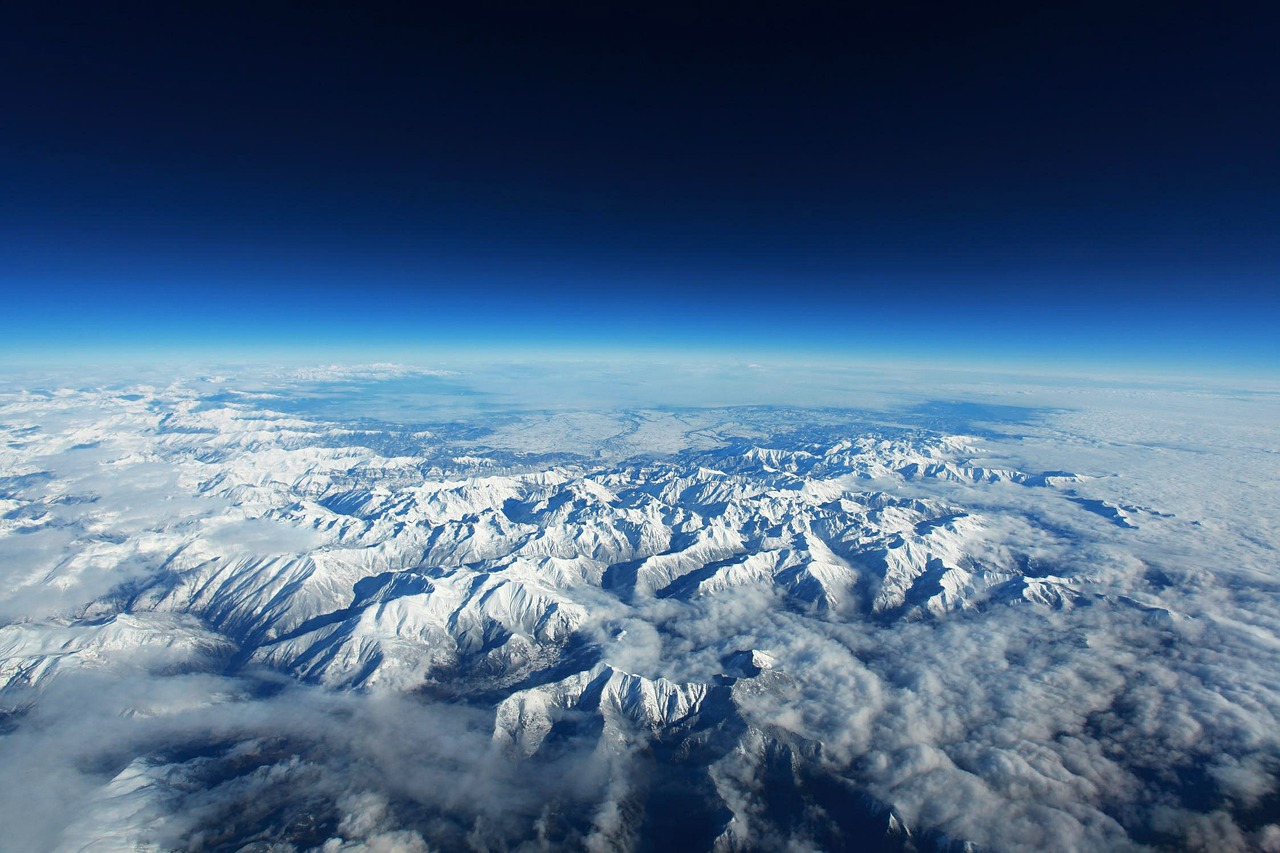 Mountains as seen from space.