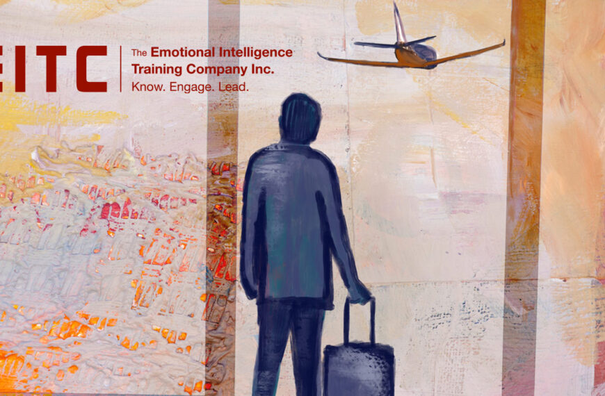 Painting of a person staring out the window at the horizon or perhaps the plan that is landing, or taking off, while holding their luggage.